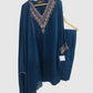 Pure Chinon Silk T Blue Farshi Salwar Suit with Dubka & Zardozi Hand Embroidery
