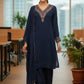 Pure Chinon Silk T Blue Farshi Salwar Suit with Dubka & Zardozi Hand Embroidery