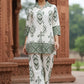 Green Chanderi Cotton Ikkat Print Coord Set for Women