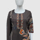 Brown Pure Cotton Printed Straight Suit Dupatta Set