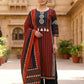 Mehroon Pure Cotton Printed Straight Suit Dupatta Set