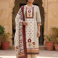 Offwhite Mustard Pure Cotton Printed Straight Suit Dupatta Set
