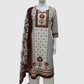 Offwhite Mustard Pure Cotton Printed Straight Suit Dupatta Set