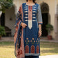 Navy Pure Cotton Printed Straight Suit Dupatta Set