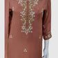 Light Rust Pure Chinon Sharara Suit Dupatta Set with Heavy Embroidery
