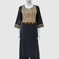 Black Khadi Cotton Coord Set with Brown Patch and Mirror Work