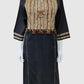 Black Khadi Cotton Coord Set with Brown Patch and Mirror Work