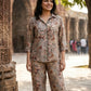 Multicolour Crepe Digital Printed Shirt Style Coord Set with Trousers