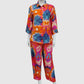 Multicolour Crepe Digital Printed Shirt Style Coord Set with Trousers