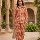 Multicolour Crepe Digital Printed Shirt Style Coord Set with Trousers