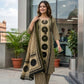 Green Cotton Geometrical Printed Suit Dupatta Set with Mirror Work