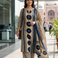 Navy Cotton Geometrical Printed Suit Dupatta Set with Mirror Work