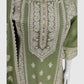 Cool Pista Green Chikankari Cotton Suit Dupatta Set with Heavy Embroidery