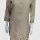 Beige Imported Linen Coord Set with Embroidery Work