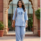 Sky Imported Linen Coord Set with Embroidery Work