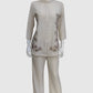 Light Beige Imported Linen Coord Set with Embroidery Work