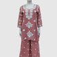 Dusty Pink Mal Chanderi Chikankari A-Line Coord Set