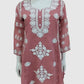 Dusty Pink Mal Chanderi Chikankari A-Line Coord Set