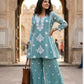Sky Mal Chanderi Chikankari A-Line Coord Set