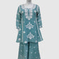 Sky Mal Chanderi Chikankari A-Line Coord Set