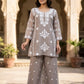 Mouse Mal Chanderi Chikankari A-Line Coord Set