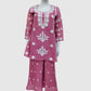 Pink Mal Chanderi Chikankari A-Line Coord Set