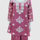 Pink Mal Chanderi Chikankari A-Line Coord Set
