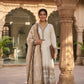 Beige Mal Cotton Chikankari Anarkali Suit Dupatta Set