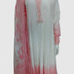 Pink Mal Cotton Chikankari Anarkali Suit Dupatta Set