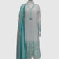 Sky Blue Mal Cotton Chikankari Anarkali Suit Dupatta Set