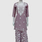 Dusty Pink Mal Chanderi Chikankari Semi Formal Coord Set