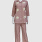 Pink Soft Linen Co-ord Set for Women with Jute Patch Work