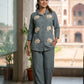 Sky Blue Premium Soft Linen Co-ord Set for Women with Straight Trousers