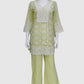 Liril Green Chikankari Co-ord Set in Pure Malmal Cotton for Women
