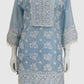 Sky Blue Pure Malmal Cotton Chikankari Co-ord Set for Women