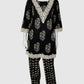 Black Pure Cotton Co-ord Set for Women with Lace Detailing