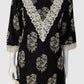 Black Pure Cotton Co-ord Set for Women with Lace Detailing