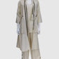 Off White Khadi Cotton Indo-Western Co-ord Set with Long Jacket