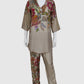 Beige Pure Muslin Semi-Formal Coord Set with Beads Work