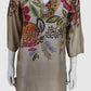 Beige Pure Muslin Semi-Formal Coord Set with Beads Work