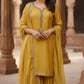 Mustard Silk Sharara Set with Organza Dupatta