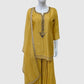 Mustard Silk Sharara Set with Organza Dupatta
