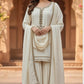 Offwhite Silk Sharara Set with Organza Dupatta