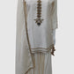 Offwhite Silk Sharara Set with Organza Dupatta