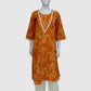 Light Orange Pure Cotton Printed Long Kurti for Women