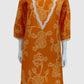 Light Orange Pure Cotton Printed Long Kurti for Women