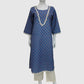 Sky Blue Pure Cotton Printed Long Kurti for Everyday Wear