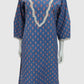 Sky Blue Pure Cotton Printed Long Kurti for Everyday Wear