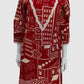 Red Pure Cotton Printed Long Kurti for Women