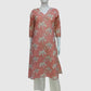 Pink Pure Cotton Long Kurti for Women with Pocket